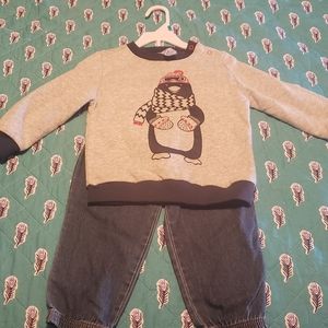Carters penguin sweater set